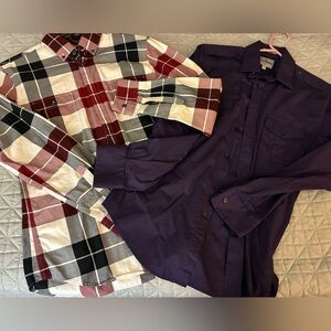 Lot of 2 EXPRESS Mens Long-Sleeve Shirts Size S 14-14 & 1/2 Plaid Tops!